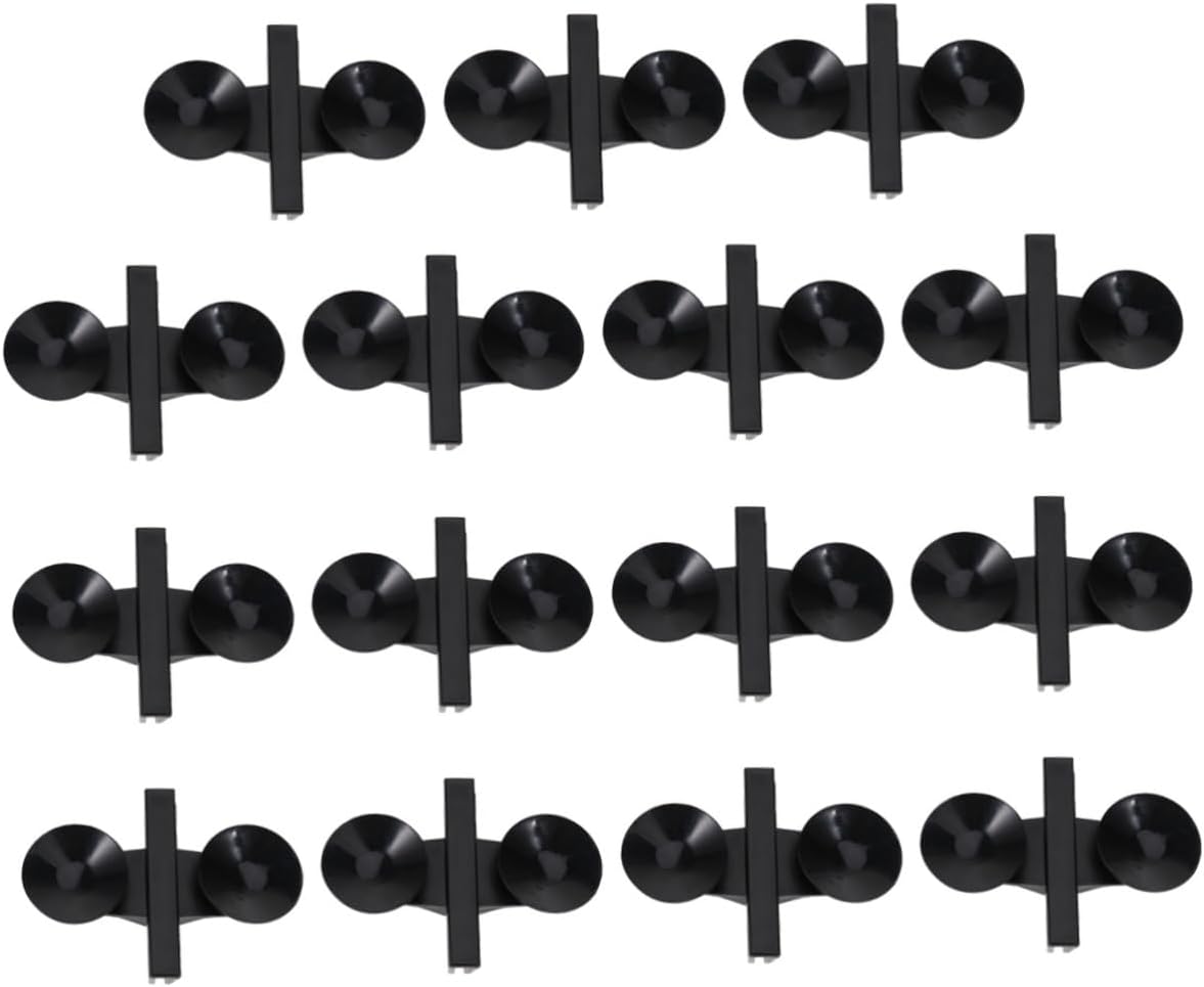 20pcs Glass Isolation Cups for Fish Tank Black Aquarium Divider Clips for Glass Thickness up to Easy Installation for Tank Segregation and Feeding