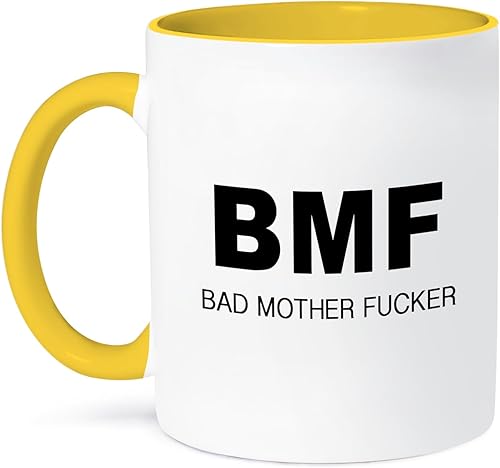 Miniatura 9 de 3dRose BMF BAD MOTHER FUCKER - Taza de dos tonos, 11 onzas, color negro