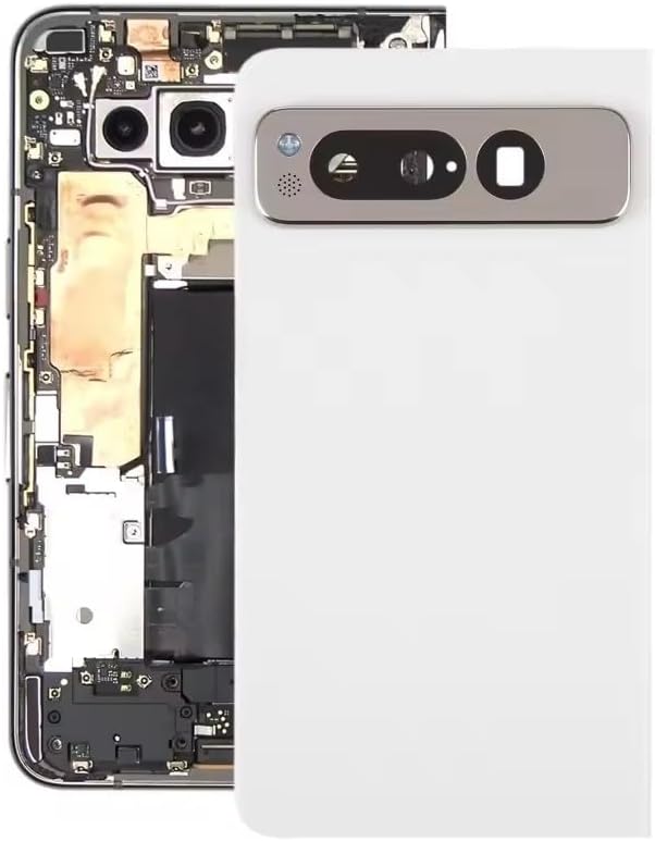 for Google Pixel Fold Back Glass Battery Door Cover Replacement, Rear Housing Case, for Google Pixel Fold Phone Rear Glass Panel Back Cover Repair Parts (Black)