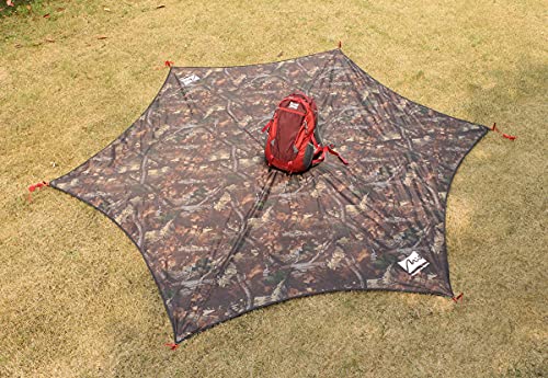 Mis 11 Ft X 9 Ft Hammock Rain Fly, Hex Camouflage Camping Tarp Waterproof, Backpacking Tent Footprint And Multifunctional Sun Shade Shelter Canopy – 4 In 1 Perfect For Survival Picnic Hiking #TOP6