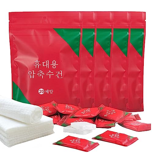 Yuroochii Compressed Towels Portable Disposable, Compressed Cotton Coin Tissue Towel for Travel, Camping, Hiking, Sport, Beauty Salon, Home Hand Wipes, 100PCS (30 * 24cm)