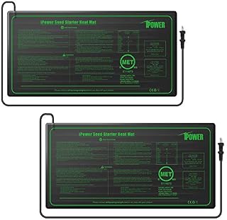 iPower GLHTMTSX2 2-Pack Durable Waterproof Seedling Heat Mat 10" x 20.5" Warm Hydroponic
