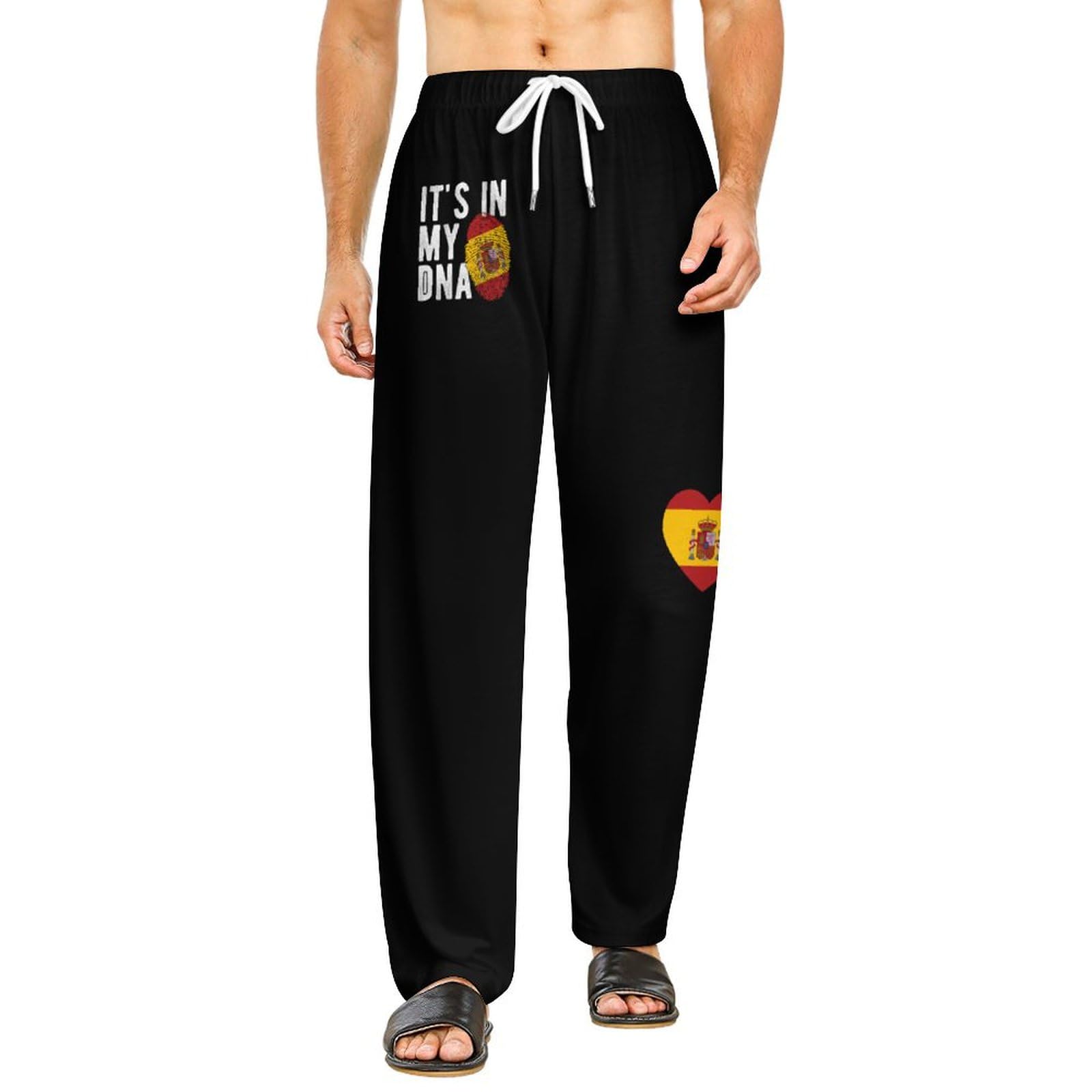 Pantalon de pyjama drapeau espagnol mixte et décontracté en coton léger - 7