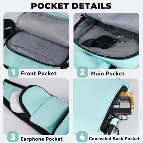 Image of Sling Bag, Crossbody Bag with Zipper Lock, RFID & Water Resistant for Women and Men Small Chest Bag for Travel Casual