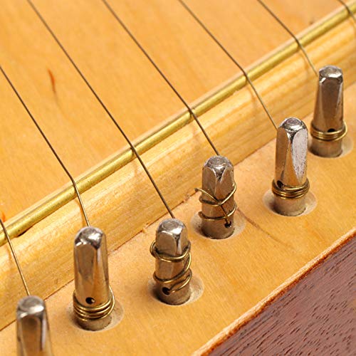 Inknote 16 Pcs Tuning Pin Widely For Lyre Harp,Zithers,Harpsichord,Dulcimer,And Other Primitive Stringed Instruments, With L-Shape Tuning Wrench Gooseneck Tuning Hammer Lever And Dust-Free Cloth #TOP4