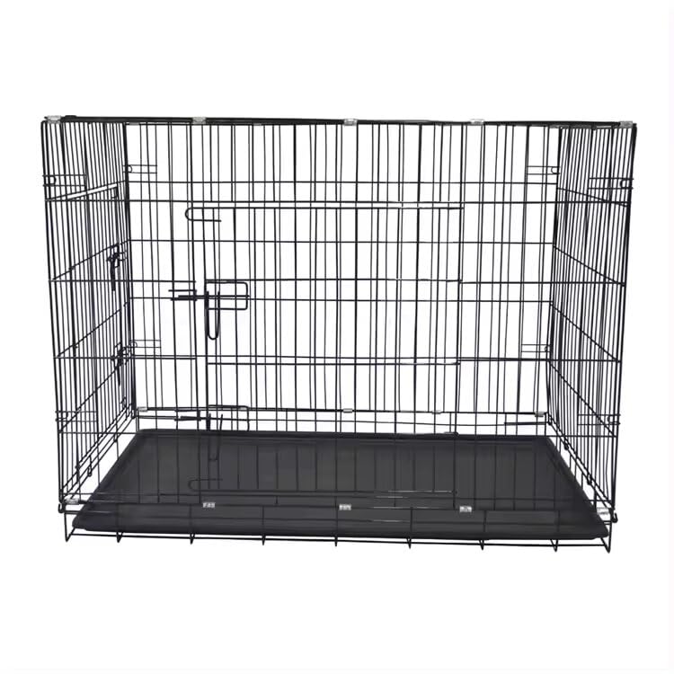 Dog Folding Metal Crate, Includes Plastic Tray Leak-Proof ; Dog Crate Measures 36L x 23W x 25H Inches, Fits Intermediate Dog Breeds