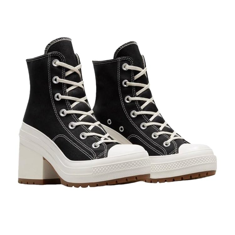 High-top ankle boots, casual high-heeled short boots with laces for closure, fashionable women's sports short boots