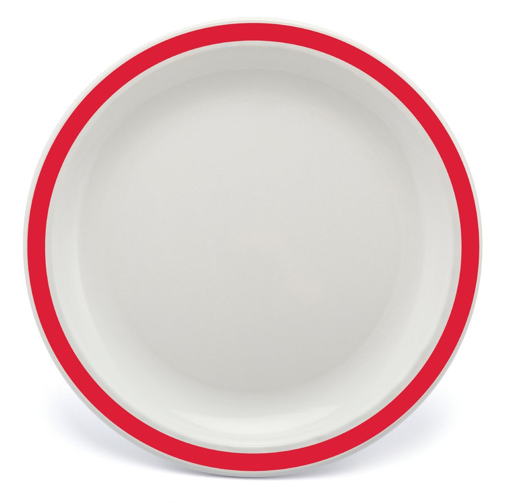 Harfield 17cm Polycarbonate Plastic New Duo Plate Red (Pack of 4)