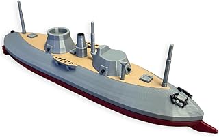 USS Keokuk Ironclad Model Ship - 10-Inch Civil War Replica - Union Navy Warship - Historical Naval Decor, Military History Gift & Collectible Nautical Display