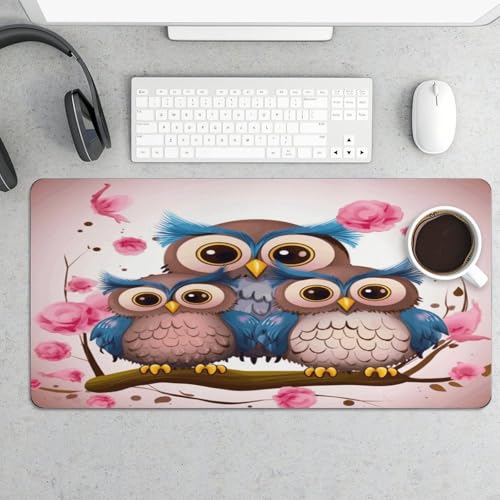 Cute Owls Desk Pad con Base de Goma 30x60 cm miniatura 5
