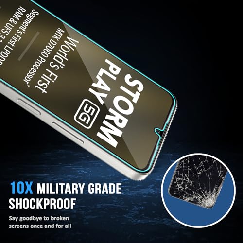 Image of ArmourPro Military Grade Gorilla Tempered Glass Screen Protector Compatible For Lava Storm Play (6.75 Inch) With Easy Installation Kit| Edge To Edge Coverage |Black