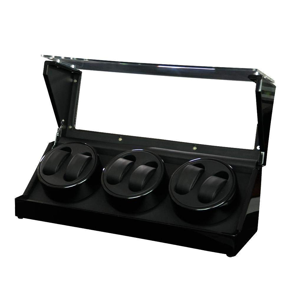 Guarda Winder Automatic 6 a Batteria Orologi silenziosi Orologi Visualizza Scatola di archiviazione Black1