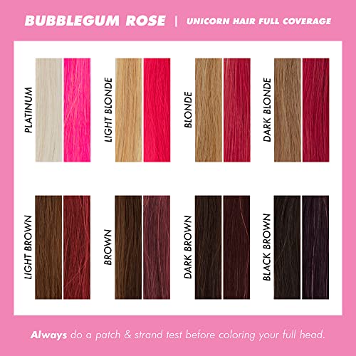 Lime Crime Unicorn Hair Dye Full Coverage, Bubblegum Rose (Rose Pink) - Vegan And Cruelty Free Semi-Permanent Hair Color Conditions & Moisturizes - Temporary Pink Hair Dye With Sugary Citrus Vanilla Scent #TOP4