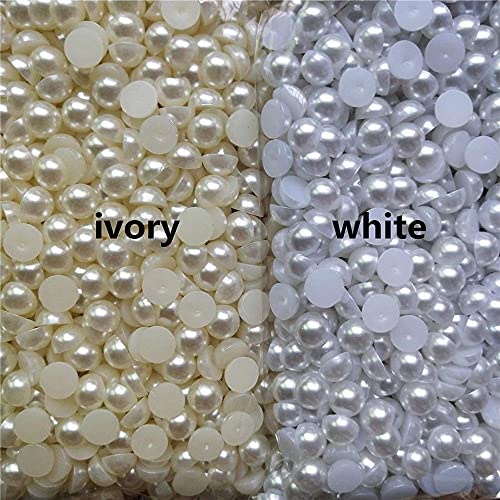 Image of Diy Crafts 15593 Half Round Imitation Pearl Beads 3-20mm Acrylic Flatback Loose Beads for Jewelry Making Decoration, 5mm 500 Piece (Multicolor)