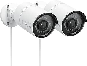 Reolink 5MP PoE CCTV Security Camera with Human/Vehicle Detection, Super HD, Motion Detection, IP66 Waterproof Support Audio IR Night Vision Remote Access, RLC-510A 2Pack asin的图片