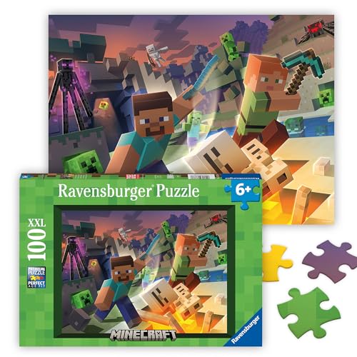 Ravensburger - Monster Minecraft - 100 Piece Jigsaw Puzzle - XXL Pieces for Easy Assembly - Exciting, Minecraft Villain Imagery - Premium Quality -...