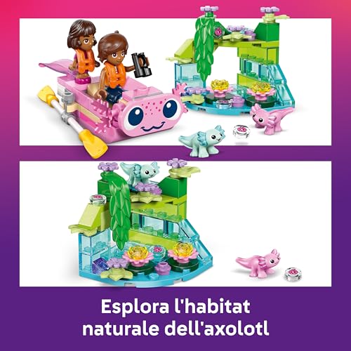 Friends Barca d’Avventura Axolotl Giocattolo - Set con 2 Mini Bamboline, 2 Simpatici Animali, Piante, Fiori e Accessori - Regalo di Compleanno per Bambine da 5 Anni in su - 42681 - Lego - Immagine 4