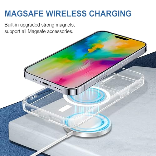 CEDO Magfit Cover for iPhone 16 Pro (6.3 inch) | Mag-Safe Wireless Charging | Designed with Magnetic Lock Shockproof Phone Bumper Transparent Back Case Cover (Clear) 3 511PjtBBGJL