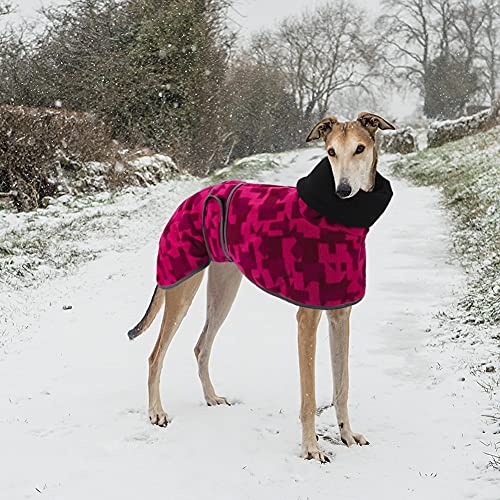 Winterpullover aus Fleece, bequem, für Whippet Windhunde, warmes Fleecefutter und verstellbare Bänder, Rosa