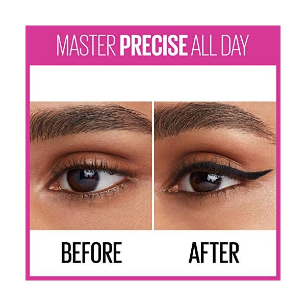 Maybelline-Eyestudio-Master-Precise-All-Day-Liquid-Eyeliner-Black-0034-Ounce Maybelline Eyestudio Master Precise All Day Waterproof Liquid Eyeliner Makeup, Black, 1 Count (Packaging May Vary)