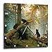 3dRose DPP_52267_1 Vintage 1889 Bear Painting by Ivan Shishkin Morning in a Pine Forest Wall Clock, 10 x 10