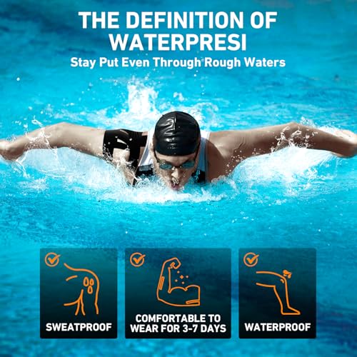 Image of Kinesiology Tape for Shoulder Precut, 24 PCS Shoulder Tape for Pain Relief, KTQUICK Original Cotton Waterproof & Breathable, Enhance Elastic Sports Tape for Pain Support and Muscle Sports, Black