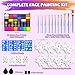 Professional Face Painting Kit for Kids – 42 Color Water Activated Facepaint Makeup Kit, Non-Toxic face Paint with Stencils, Gems, Brushes– for Halloween, Parties, Carnival, School Event & Festivals