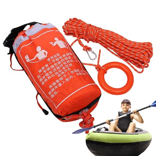 Renopfect Bouée de sauvetage lancable | Corde de lancer avec sac de natation | Équipement de sécurité réfléchissant pour kayak, rafting, bateau d'inondation, mer, piscine