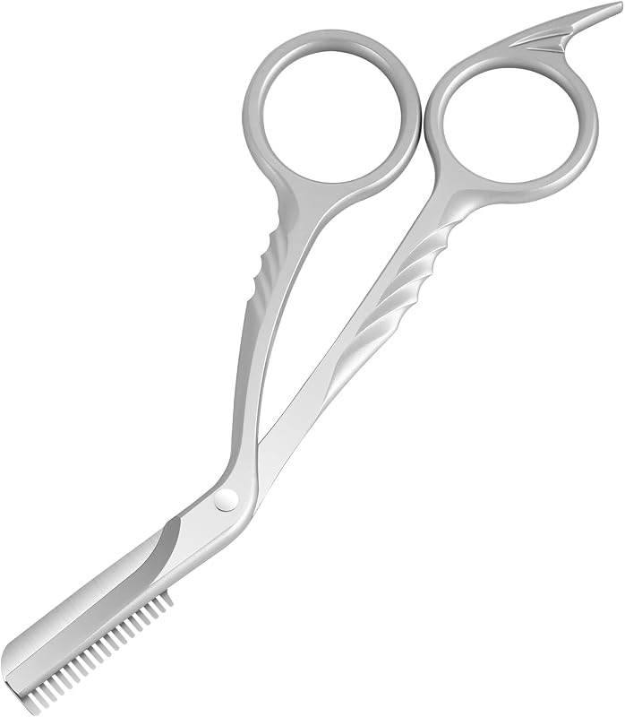 Tesoura manual para sobrancelhas com pente pydesa, aço inoxidável, 1 unidade