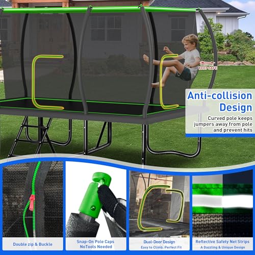 Kacho Rectangle Trampoline Outdoor 8x14FT - 2000lbs Heavy Duty Rectangle Trampoline Image 6