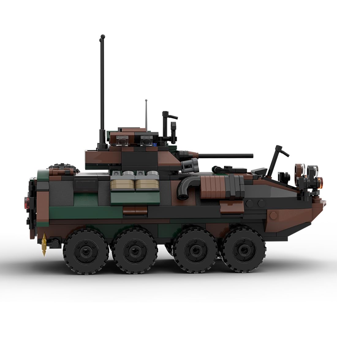 LAV-25 MOC-126469 - Set di mattoncini da costruzione a morsetto, 476 pezzi, modello di veicolo militare, carro armato con motivo mimetico, pulpito del conducente e ruote di ricambio, regalo