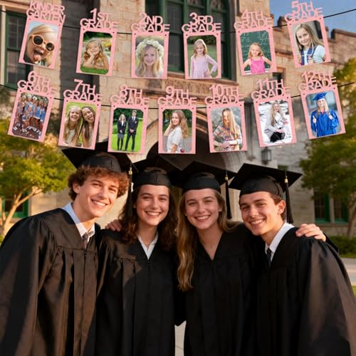 Image of Graduation Decorations Class of 2026 Graduation Photo Banner 8x10 for Paty Decorations 2026 K-12 Photo Display for High School Senior Grad Decor Party Supplies Pink, 8x10 K003PK