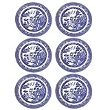 Darthome Set of 6 Blue Willow Dinner Plates 27cm Blue Ceramic Kitchen English Tableware