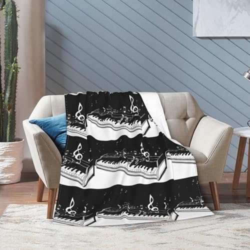 Couverture d'automne en flanelle notes de musique 152x127 cm - 8