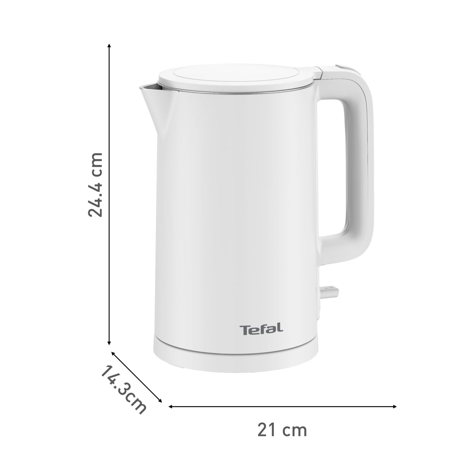 Tefal Thermo Protect Kettle, Hervidor eléctrico de 1500 W, Capacidad de 1,5L, Seguro al tacto, Apagado automático, Filtro extraíble y lavable, Color Blanco, KO1411E0