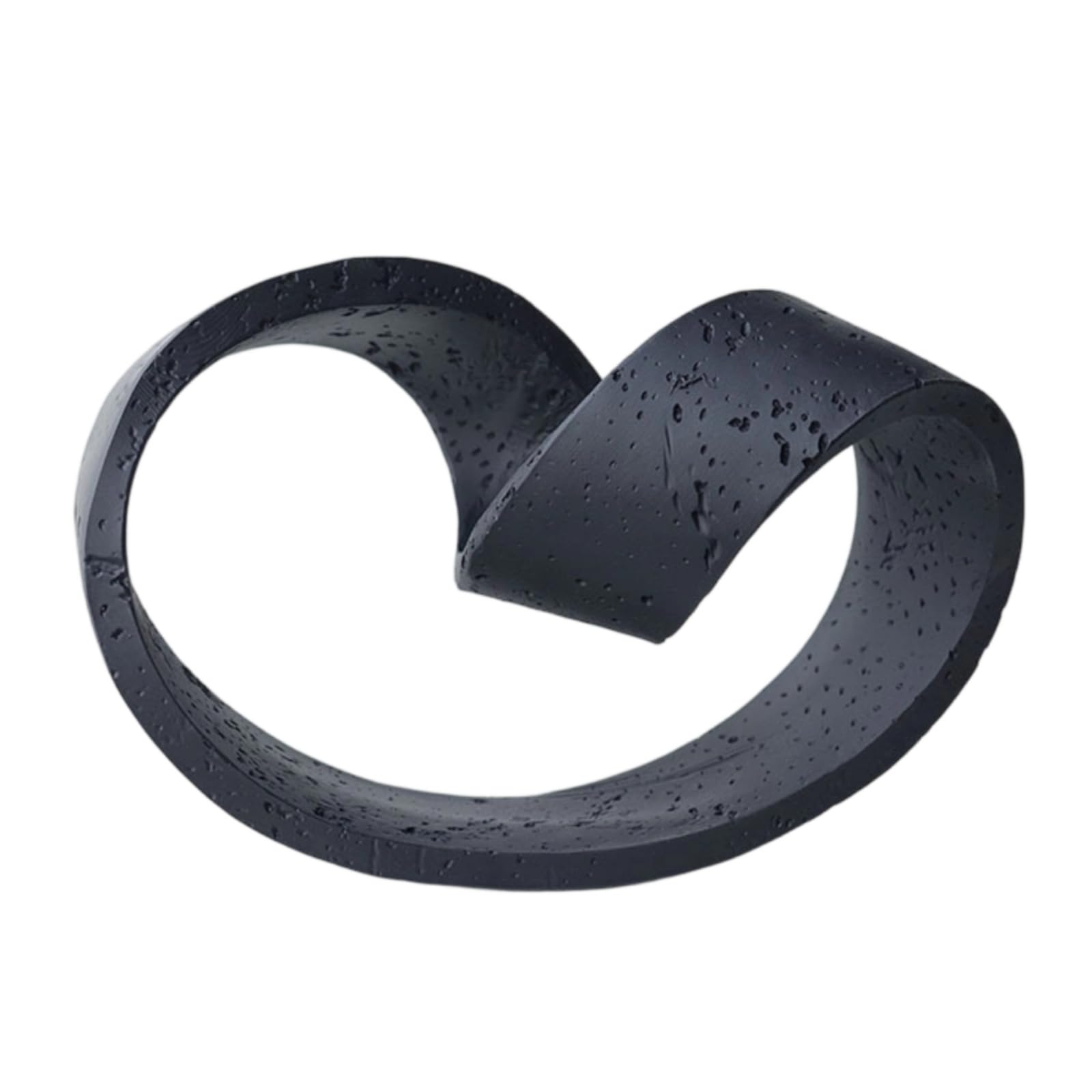 Escultura de Anillo Geométrico Escultura Ornamento Figura Estatuilla con Contorno Abstracto Tipo Textura Granulada Imitación Piedra en Resina Adecuada, Negro, 27 17 19cm
