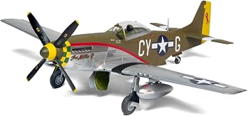 Level 2 Model Kit North American P-51D Fighter Aircraft with 2 Scheme Options 1/48 Plastic Model Kit by Airfix A05131A