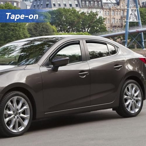 Image of Window Visors Rain Guards Shield for 2010 2011 2012 2013 Mazda 3 Sedan, Out-Channel Window Vent Wind Deflectors Visors Shades for 10 11 12 13 Mazda 3 (Not for Mazda 3 Hatchback)