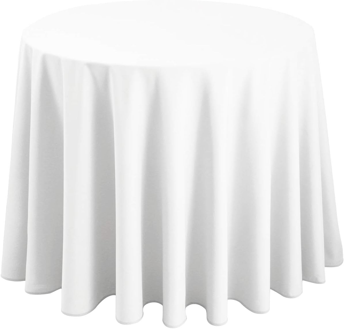 Hiasan White Round Tablecloth 120 Inch - Waterproof Stain Resistant Spillproof Polyester Fabric Table Cloth for Dining Room Kitchen Party
