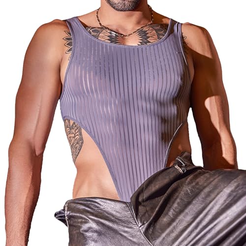 Bodysuits para hombre YUFEIDA sin costuras visibles y entrepierna abierta 3