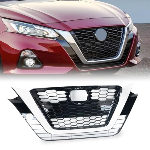 Suitable for Black Front Bumper Grille with Chrome Honeycomb for 2019-2021 Nissan Altima - NI1200292