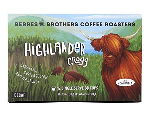 Berres Brothers Highlander Grogg Decaf Coffee 72 Loose Count Single Serve Pods Compatible with Keurig K Cups K Pods Coffee Makers, Flavored Coffee, Medium Roast, Gourmet, Decaffeinated Coffee, Roasted Coffee