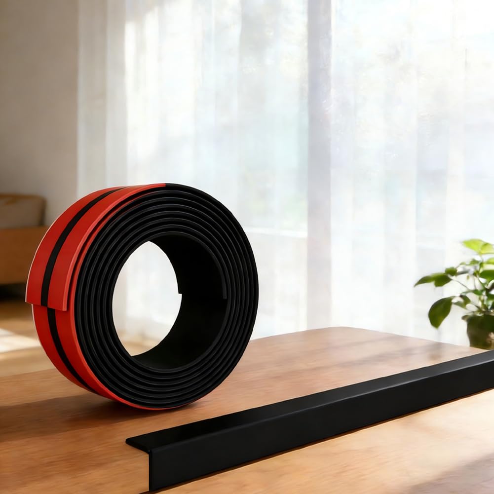 Self Adhesive Wall Corner Guard Edge Protector, Inside & Outside Corner Trim, Peel and Stick Wall Molding Trim, Flexible Corner Angle Trim for Windows, Tables, Ceiling, Worktop (Black, 20mmx3m)