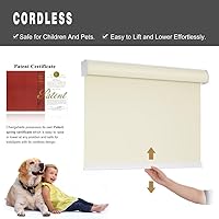 Vista 4 de Changshade Persiana enrollable opaca con cenefa de cassette, para oscurecer la habitación, sin cables, persianas enrollables para ventanas, pantalla