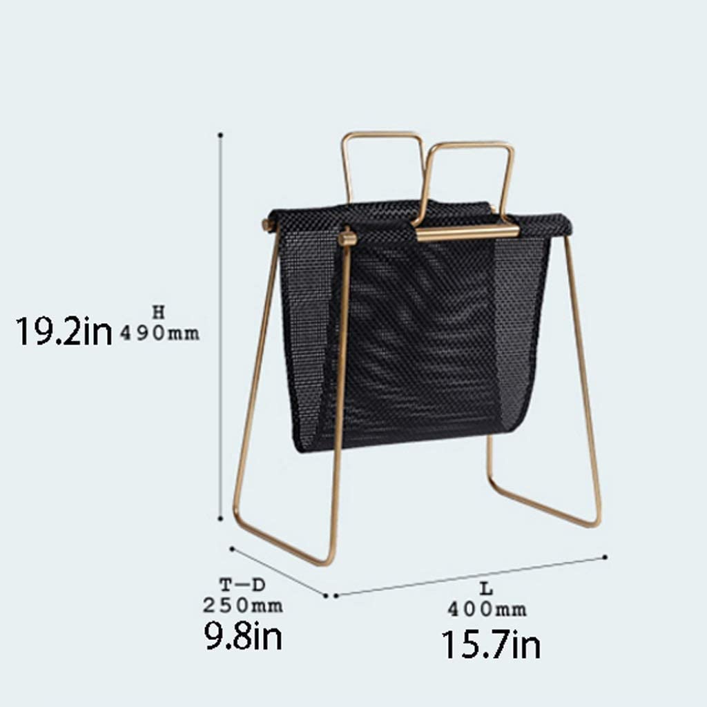 Estantería pequeña de hierro forjado, estantería creativa de escritorio con asa, ideal para sala de estar, oficina y almacenamiento de periódicos, elegante estante de suelo