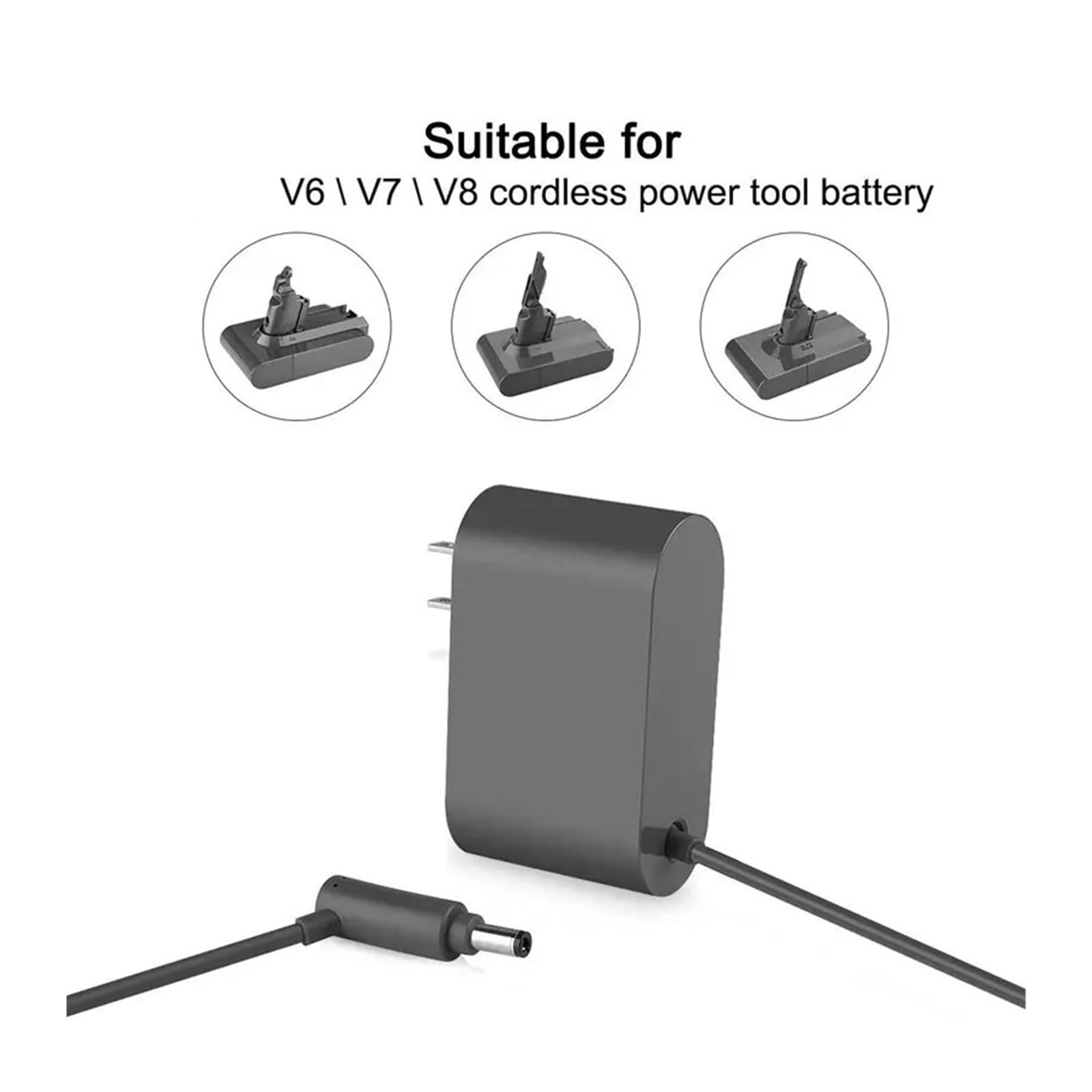 Caricabatteria For Aspirapolvere, Compatibile Con Dyson, V6 V7 V8 Alimentatore Spina UE/USA Parti Sostituibili Cavo Di Alimentazione Della Batteria(1pcs EU)
