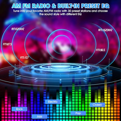 Image of Single Din Bluetooth Marine Radio - in Dash 1-Din Car Stereo Receiver with AM FM Tuner LCD Display SD AUX-in USB Quick Charge APP Control