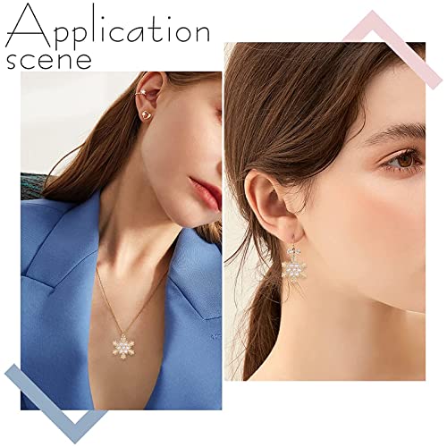 Beebeecraft 10Pcs 18K Gold Plated Snowflake Charms Cubic Zirconia Winter Christmas Charm Pendants For Crafting Bracelet Necklace Jewelry Making #TOP5