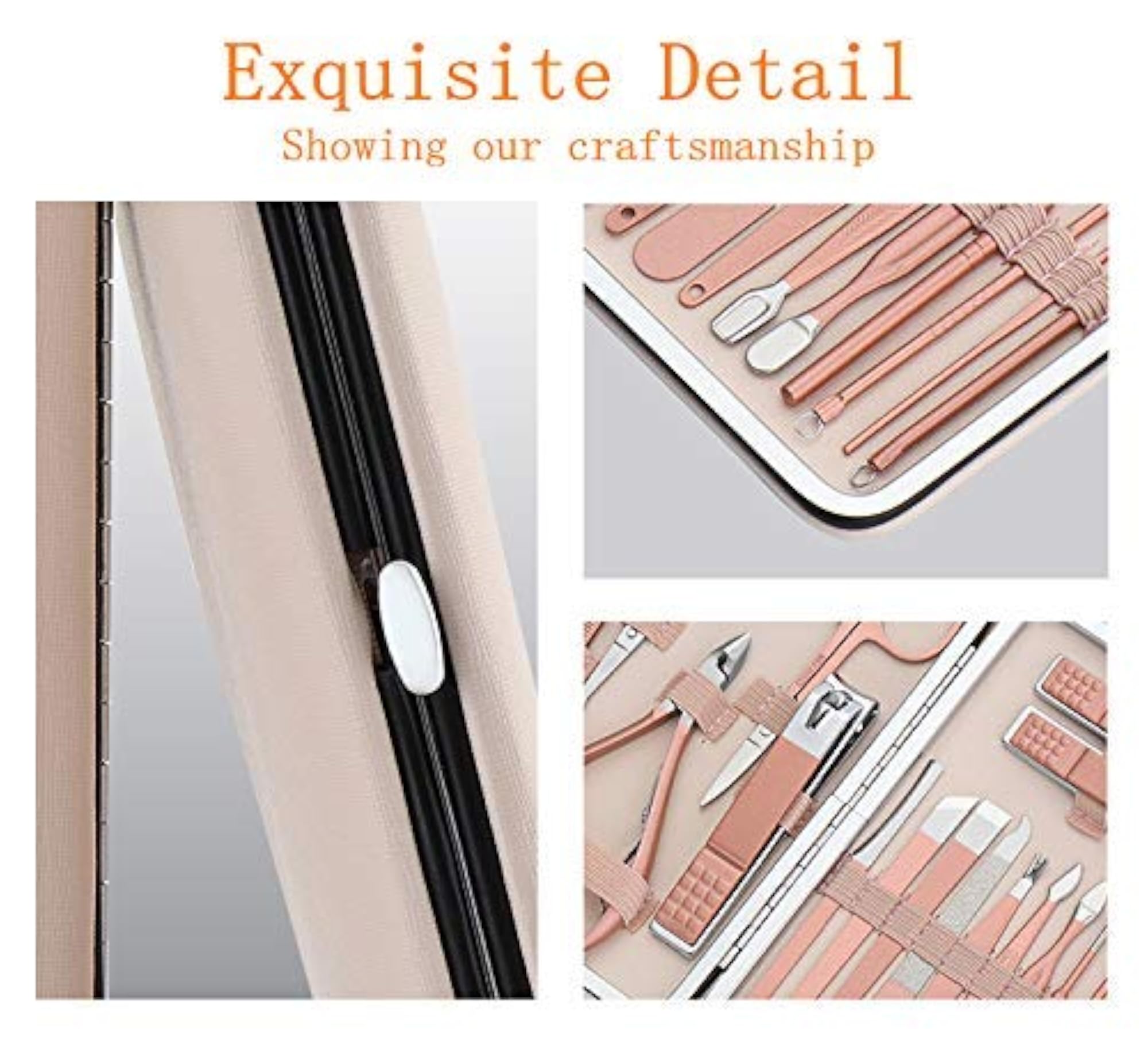 12 Pcs Manicure Set with Travel Case, Stainless Steel Tools