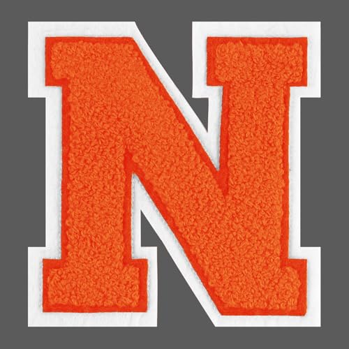 FANCIBAND 4.5 Inch Chenille Varsity Letter Patches Orange Iron On Letters